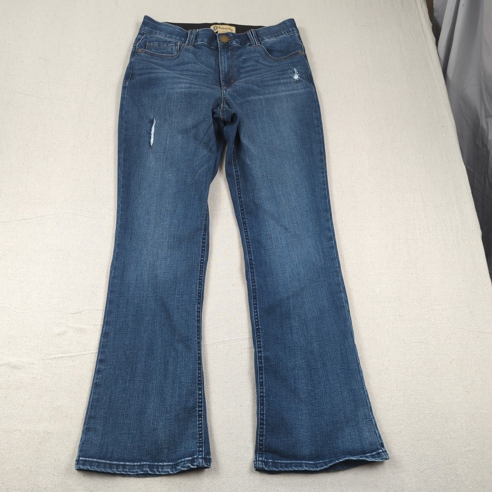 Democracy Jeans Womens 12 Blue Ab Technology Boot Cut Stretch Dark‎ Wash